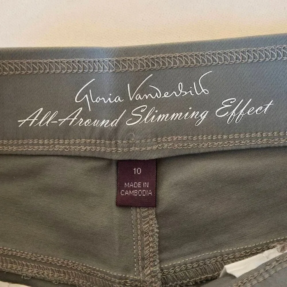 NWT Gloria Vanderbilt Womens Green Pullon Crop Length Pants Size 10 - Picture 4 of 10